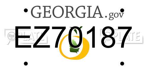 EZ70187 Georgia License Plate