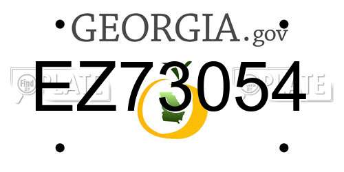 EZ73054 Georgia License Plate