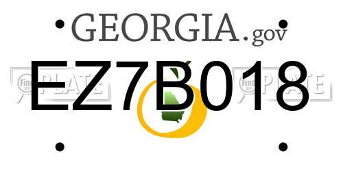 EZ7B018 Georgia License Plate