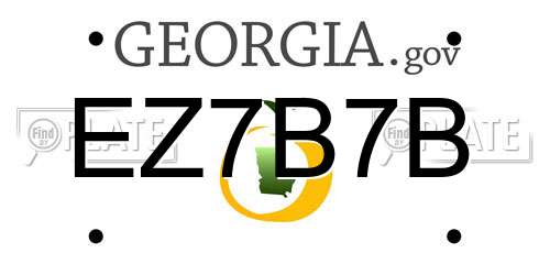 EZ7B7B Georgia License Plate