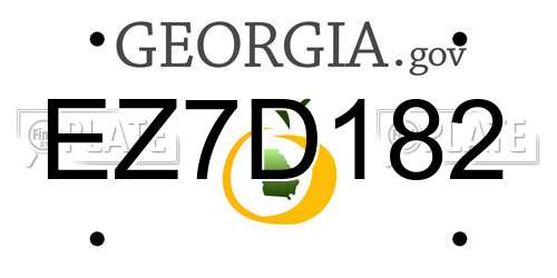 EZ7D182 Georgia License Plate