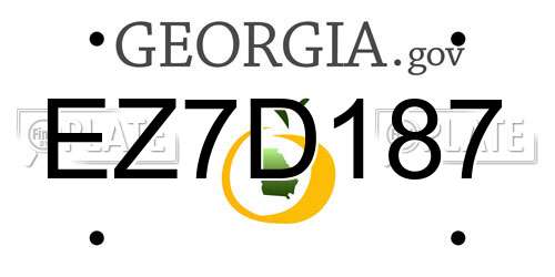 EZ7D187 Georgia License Plate