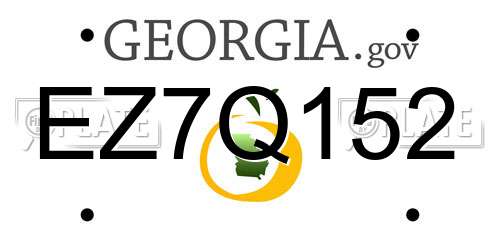 EZ7Q152 Georgia License Plate