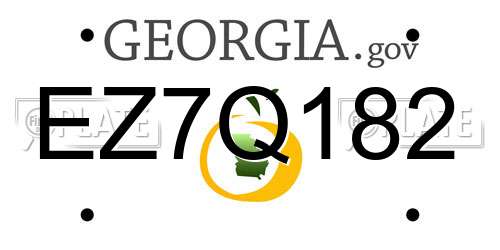 EZ7Q182 Georgia License Plate