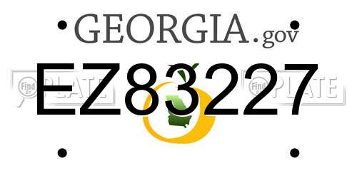EZ83227 Georgia License Plate
