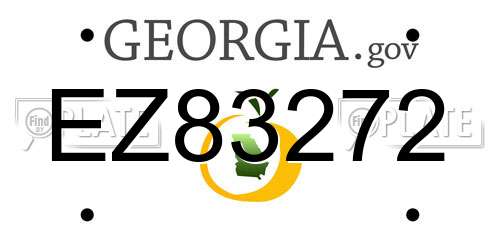 EZ83272 Georgia License Plate