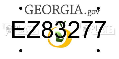 EZ83277 Georgia License Plate