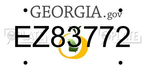 EZ83772 Georgia License Plate