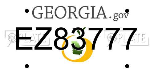 EZ83777 Georgia License Plate