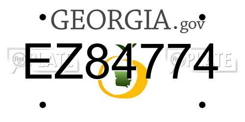 EZ84774 Georgia License Plate