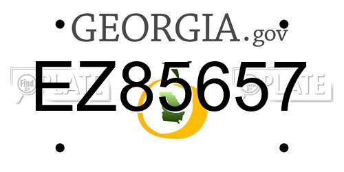 EZ85657 Georgia License Plate