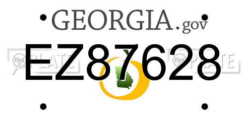 EZ87628 Georgia License Plate