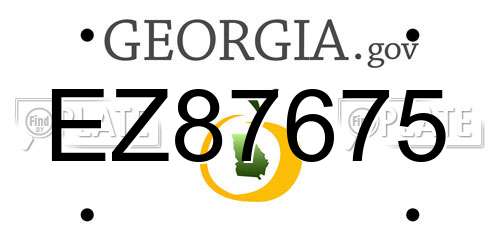 EZ87675 Georgia License Plate