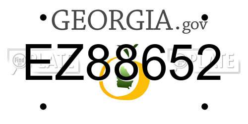 EZ88652 Georgia License Plate