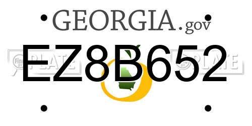 EZ8B652 Georgia License Plate