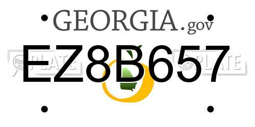 EZ8B657 Georgia License Plate