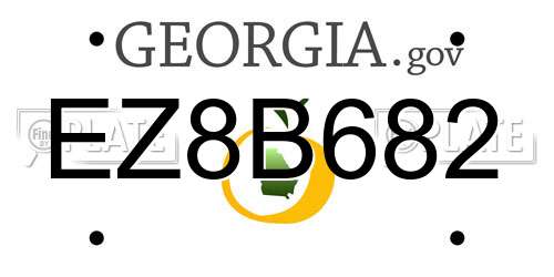 EZ8B682 Georgia License Plate