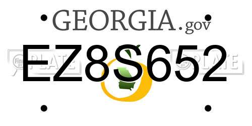EZ8S652 Georgia License Plate