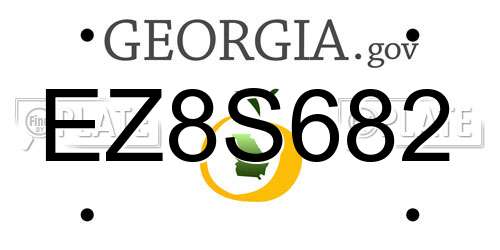 EZ8S682 Georgia License Plate