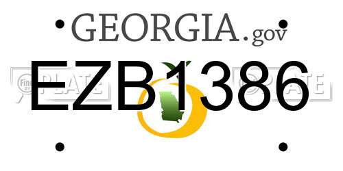 EZB1386 Georgia License Plate