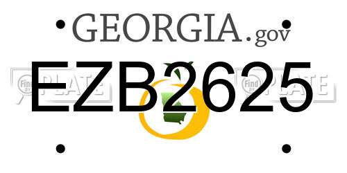 EZB2625 Georgia License Plate