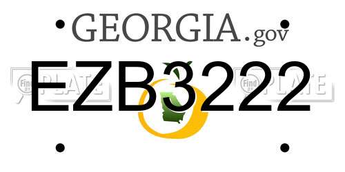 EZB3222 Georgia License Plate