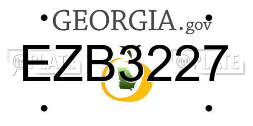 EZB3227 Georgia License Plate
