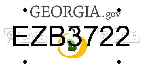 EZB3722 Georgia License Plate