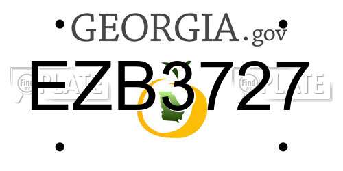 EZB3727 Georgia License Plate