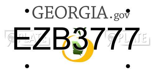 EZB3777 Georgia License Plate