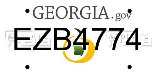 EZB4774 Georgia License Plate