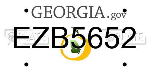 EZB5652 Georgia License Plate
