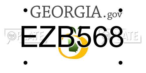 EZB568 Georgia License Plate