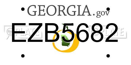 EZB5682 Georgia License Plate