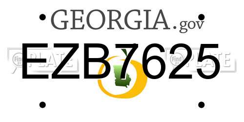 EZB7625 Georgia License Plate