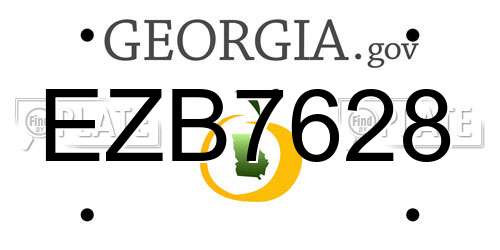 EZB7628 Georgia License Plate