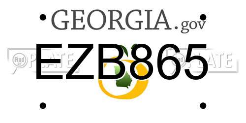 EZB865 Georgia License Plate