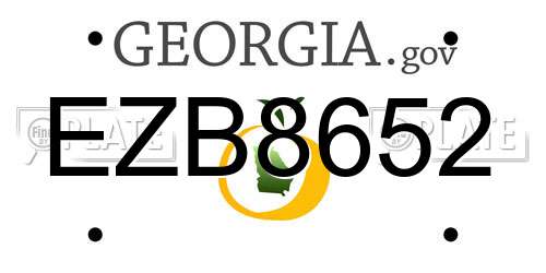 EZB8652 Georgia License Plate