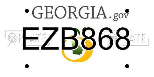 EZB868 Georgia License Plate