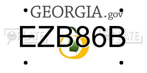 EZB86B Georgia License Plate