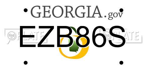 EZB86S Georgia License Plate