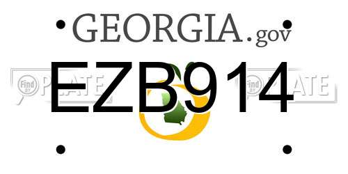 EZB914 Georgia License Plate