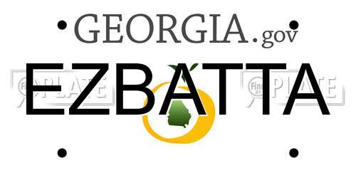 EZBATTA Georgia License Plate