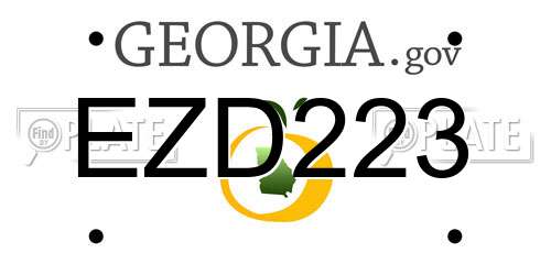 EZD223 Georgia License Plate