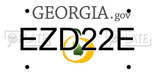 EZD22E Georgia License Plate