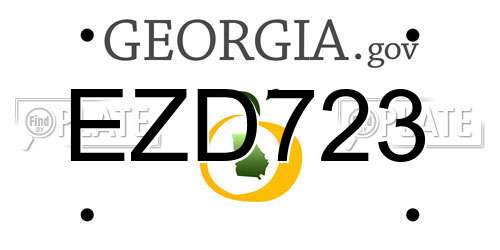 EZD723 Georgia License Plate