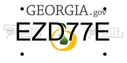 EZD77E Georgia License Plate