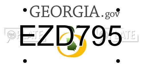 EZD795 Georgia License Plate