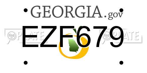 EZF679 Georgia License Plate