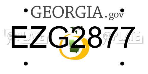 EZG2877 Georgia License Plate